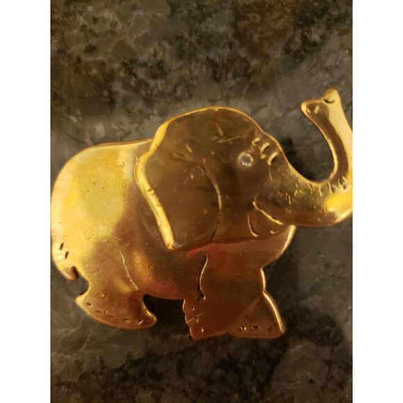 Lot of Six Assorted Vintage Elephant Brooch Pins Gem Accents & Gold/Silver Tones - Picture 5 of 16